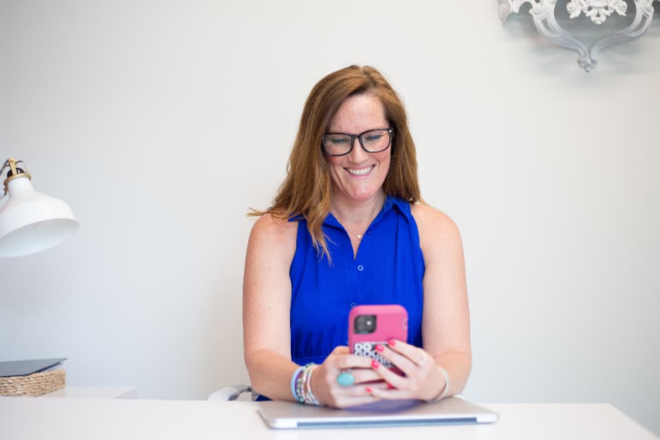 A person asking a question on a phone